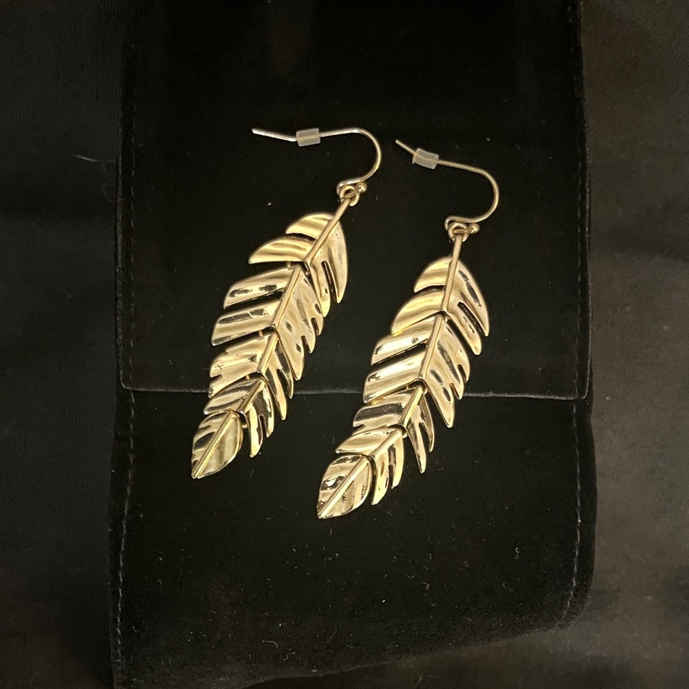Gold Leaf Dangle Earrings